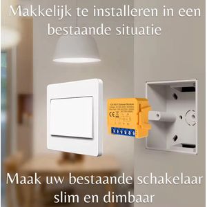 Slimme inbouw dimmer module | 2-weg | Maximale belasting 2x 100watt | LED | Standalone of achter bestaande schakelaar