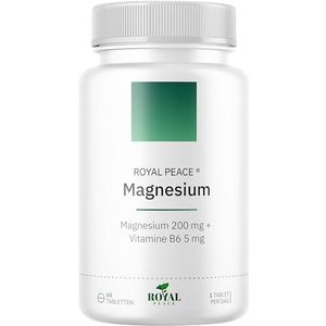Magnesium + Vitamine B6-60 Vegan Tabletten - Ondersteunt Spieren, Botten en Hart + de Energieproductie