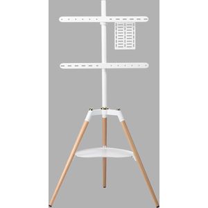 Statief schildersezel tv-standaard voor 32-65 inch scherm, plat gebogen scherm, in hoogte verstelbare studio-tv-displaystandaard met 140 graden rotatie voor slaapkamer, woonkamer, hoek