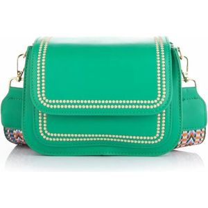 Hand tas - Schoudertas - Groen - PU Leer - Trendy - Dames tas - Goud