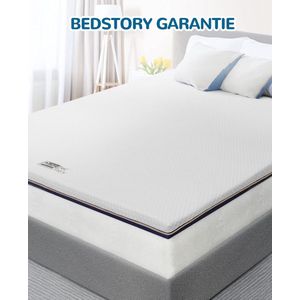 Topper 180 x 200 cm, H2 & H3 gel topper, 7,5 cm hoog, 2-in-1 traagschuim matrasbeschermer, matrastopper voor matrassen, boxspringbed, slaapbank, hypoallergene overtrek, wasbaar
