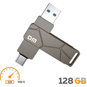 USB Stick 128GB - dual port - USB 3.2 - USB-C - 360 Rotatie - 880 mbps - Schokbestendig - 5 jaar garantie