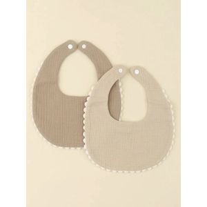 Slabbetjes - Baby - Set van 2 - Beige - Bruin - Trendy - Baby accessoires - Slabbers