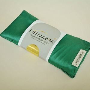 Eyepillow Green satin. Rozenkwarts & lavendel