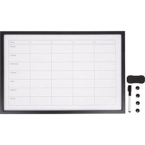 Magnetisch whiteboard - Magnetische weekplanner - Planbord - Familieplanner - Gezinsplanner - To Do - Magneetbord - Memobord - Inclusief stift en magneetjes - Familie Planner - 40 x 60 cm - white board weekplanner - Notitie bord