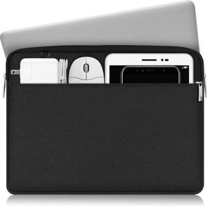 14 inch laptophoes laptop sleeve aktetas, Waterbestendig Schokbestendig Lichtgewicht tas met accessoirevak, Beschermende notebooktas met afneembare kleine tas,