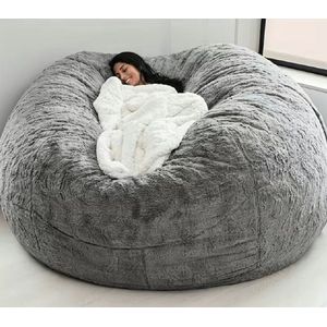 Zitzakhoes XXL - 150 x 75 cm - Bean Bag - Zonder vulling - Lichtgrijs - Wasbaar - Zacht en behaaglijk