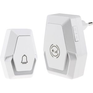 Pilota Porta draadloze deurbel 400 meter bereik met 1 ontvanger + flitslicht - 100 decibel - 39 melodieën - IP44 - wit draadloos - voor stopcontact - elektrische deurbel -
