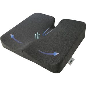 Stoelkussen, Zitkussen voor Bureaustoel, Rugkussen voor Stoel, Steunkussen voor de Rug, Autostoelkussen, Rugsteun, Traagschuim Zitkussen Wasbare Hoes