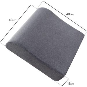 Comfortabele Stoelverhoger Volwassenen - OEKO-TEX hoes - Vormvast, 13 cm dik zitkussen - Perfect voor autostoel, bureaustoel kussen, opstahulp - Premium stoelkussen verhoging - - Grijs