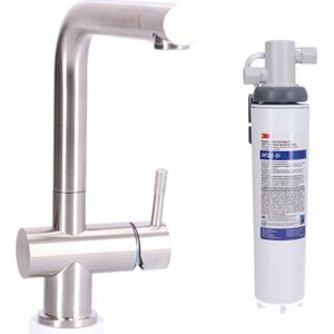 STAHL Keukenkraan massief RVS - RVS inclusief 3M Waterfilter