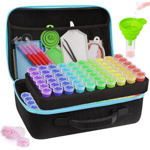 Diamond Painting Accessories, 120 Slots Diamond Art Accessoires met 5D Diamond Painting opbergdozen, draagbare kraal opslag met pennen en lade Tools Kit voor DIY Art Craft