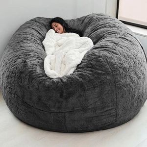 Zitzakhoes XXL - 150 x 75 cm - Bean Bag - Zonder vulling - Donkergrijs - Wasbaar - Zacht en behaaglijk