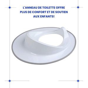 Toiletbril voor peuters (wit met grijze rand) - toiletinzet voor kinderen - kindertoiletbril - wc-bril - kinderzitje toiletopzetstuk baby wc-bril - trede - wc-bril