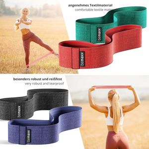 Resistance Band Fitnessbanden Rubber/Stof Set - Weerstandsbanden + Trainingshandleiding | Booty Loop Gymnastiekband Fitness Tube | Trainingsband Sportband Elastisch Krachttraining Profs Beginners