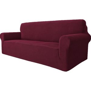 Stretch Bankhoes 2 Zits, Elastische Bankhoezen Voor Woonkamer, Universele Rekbare Armsteun Sofahoes, Krasbestendig Meubelhoes Voor Bank, Bordeaux