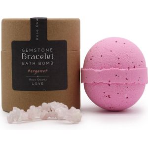 Badbom Bergamot met Rozenkwarts Edelsteen Armband