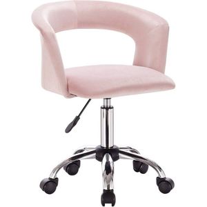 Bureaustoel op wielen Arian - Velvet - Voor volwassenen - Roze - Ergonomische bureaustoel - In hoogte verstelbaar