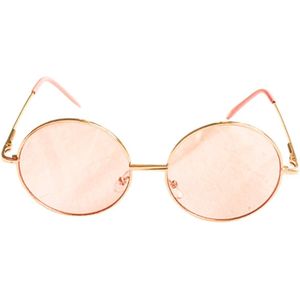 Zonnebril kind - rond - roze - zonnebrillen kinderen / retro zonnebril / meisje / jongen / goud montuur