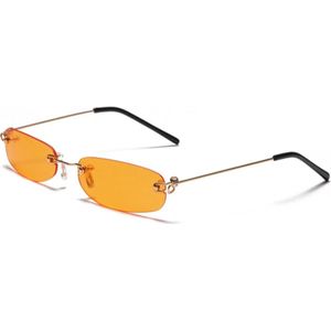 Oranje Zonnebril - Smalle glazen -bril / verkleed / koningsdag / kleding / accessoires / artikelen / heren / vrouwen / festival / hippie / techno / Rave / nederlands elftal / EK