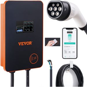 Wallbox 7,4/11kW EV-laadstation Type2 32A weerbestendige mobiele oplader laadpistool volgens Europese normen Individueel tijdgestuurd laadstation Ideaal voor elektrische en hybride voertuigen