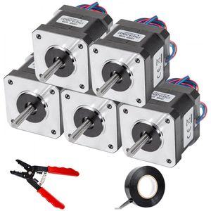 5 STKS Geïntegreerde Stappenmotor Elektrisch, Staphoek 1,8° Gereedschap Grote Torsie DC Motor Stappenmotor, Aanzetkoppel 59 N.cm Stappenmotor, 2-Fasen Motorbesturing Transmissie 42 x 42 x 48 mm