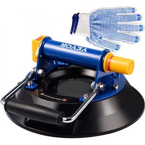 Vacuümzuignap, 9 inch Hand-held Zuignap, 220 lbs Laadvermogen Glazen Zuignap, Heavy-duty Draagbare Hijszuignappen voor het Verplaatsen van Grote Granieten Tegels en het Vervangen van Vensters