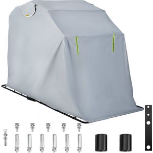 Kleine Zilveren Motorbeschermer Motorgaragehoes Garageluifel 600D Oxford-stof Waterdichte bescherming tegen alle weersomstandigheden 40 lb Motorhoes met TSA-codeslot en draagtas