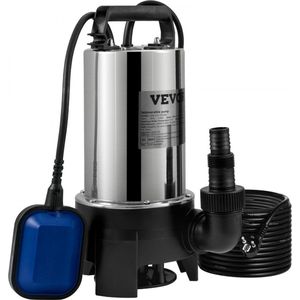 Dompelpomp 1100W Vuilwaterpomp 230V Tuinpomp debiet 333,3L/min Vuilwater pompen IPX8 uitlaat kan worden afgesneden om water uit zwembaden