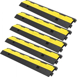 Kabelgoot Opritbescherming kabeldoorvoer op de Grond PVC/Rubber Modulaire Kabel Kabelbrug Laadvermogen: 5Stucks 2Kanalen Kabel Bescherming