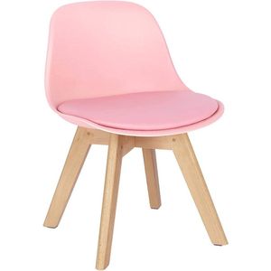 Kinderfauteuil Warren - 1 persoons - kinderstoel - Eetkamerstoel - Roze - zithoogte 33 cm