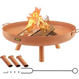 Vuurkorf Buiten 77 cm Diameter Vuurschaal Bruine Outdoor Fire Bowl Gemaakt van Geschilderd Koolstofstaal met 2-in-1 Functionele en Ondersteunende Been Toegepast in Tuinen Parken Achtertuinen enz