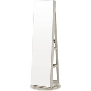 Sieradenkast - Met spiegel - Staande kast - Met LED verlichting - Wit