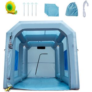 Spuitcabine Paint Booth Diy Spray Paint Spray Paint Shelter Tent 950W Blauw 4 x 2.2 x 2.35m 210D Oxford Fabric Spray Paint Tent Draagbare