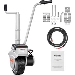 Aanhanger aanhangwagen neuswiel 12V elektrische manoeuvreerhulp max trekgewicht 2268kg elektrisch 30,5-63cm in hoogte verstelbaar 6,7m/min