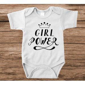 Soft Touch Rompertje met tekst - girl power | Baby rompertje met leuke tekst | | kraamcadeau | 0 tot 3 maanden | GRATIS verzending