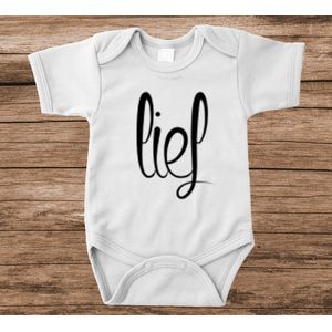 Soft Touch Rompertje met tekst - lief | Baby rompertje met leuke tekst | | kraamcadeau | 0 tot 3 maanden | GRATIS verzending