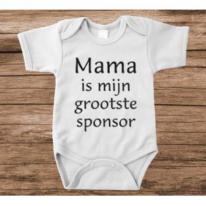 Soft Touch Rompertje met tekst - mama is mijn sponsor | Baby rompertje met leuke tekst | | kraamcadeau | 0 tot 3 maanden | GRATIS verzending