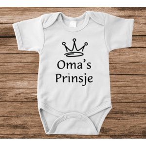 Soft Touch Rompertje met tekst - oma's prinsje | Baby rompertje met leuke tekst | | kraamcadeau | 0 tot 3 maanden | GRATIS verzending