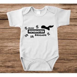 Soft Touch Rompertje met tekst - mini pepernotenbrigade | Baby rompertje met leuke tekst | | kraamcadeau | 0 tot 3 maanden | GRATIS verzending