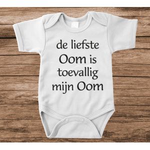 Soft Touch Rompertje met tekst - liefste oom | Baby rompertje met leuke tekst | | kraamcadeau | 0 tot 3 maanden | GRATIS verzending