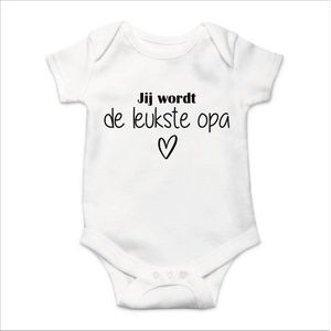Soft Touch Rompertje met tekst - Jij wordt de leukste opa | Baby rompertje met leuke tekst | | kraamcadeau | 0 tot 3 maanden | GRATIS verzending