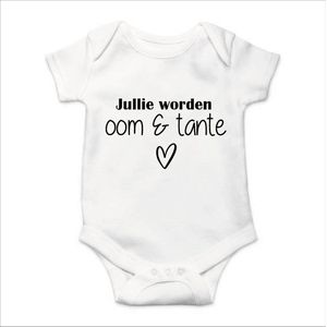 Soft Touch Rompertje met tekst - Jullie worden oom en tante | Baby rompertje met leuke tekst | | kraamcadeau | 0 tot 3 maanden | GRATIS verzending