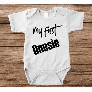 Soft Touch Rompertje met tekst - my first onesie | Baby rompertje met leuke tekst | | kraamcadeau | 0 tot 3 maanden | GRATIS verzending