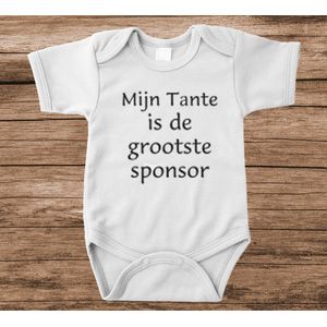Soft Touch Rompertje met tekst - tante is de grootste sponsor | Baby rompertje met leuke tekst | | kraamcadeau | 0 tot 3 maanden | GRATIS verzending
