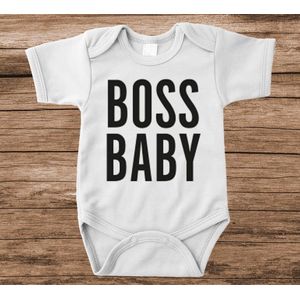 Soft Touch Rompertje met tekst - boss baby | Baby rompertje met leuke tekst | | kraamcadeau | 0 tot 3 maanden | GRATIS verzending