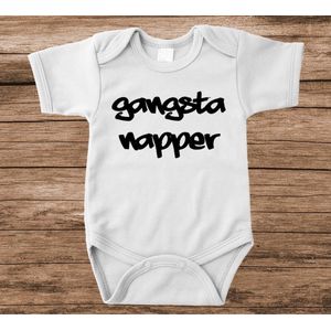 Soft Touch Rompertje met tekst - gangsta napper | Baby rompertje met leuke tekst | | kraamcadeau | 0 tot 3 maanden | GRATIS verzending