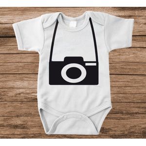 Soft Touch Rompertje met tekst - camera | Baby rompertje met leuke tekst | | kraamcadeau | 0 tot 3 maanden | GRATIS verzending