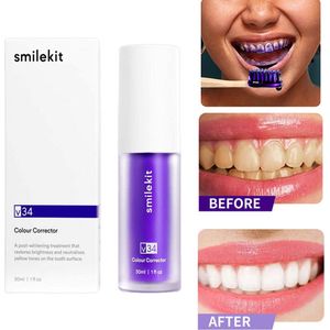 Smilekit® V34 Colour Corrector Serum | hismile - Paarse tandpasta - whitening
