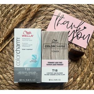DUOPACK - Wella Color Charm Toner - T10 & T18 - Pale Blonde & Lightest Ash Blonde - Lichtblond - Asblond - Wella Toner - Haartoner - Antigeel - Anti oranje